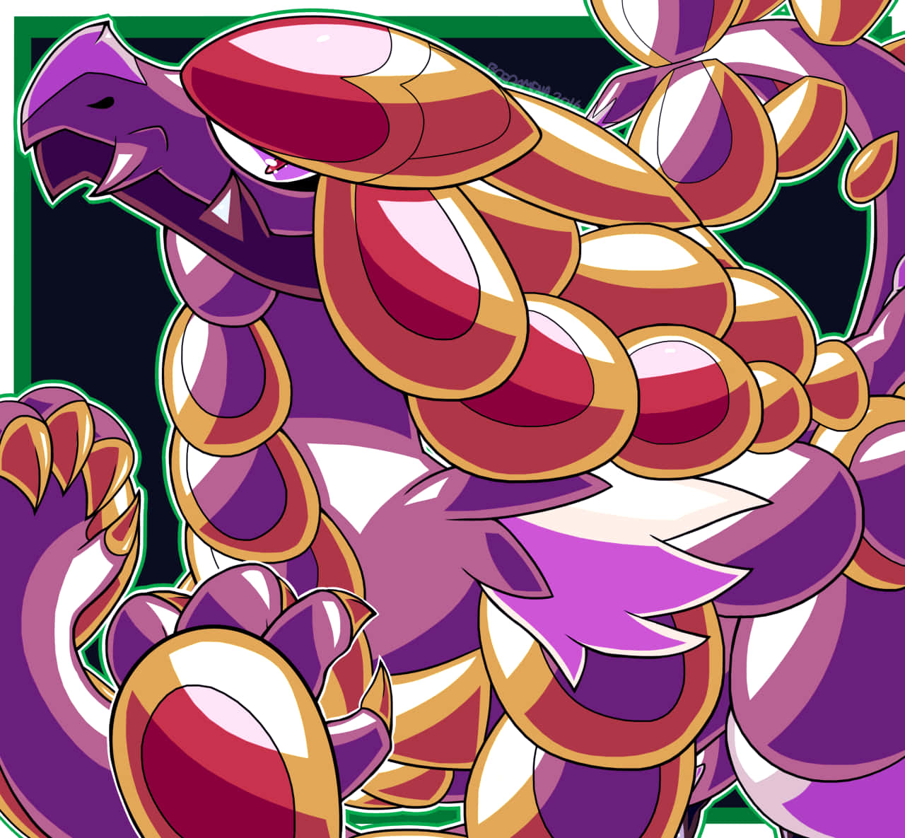 Kommo-o Violet And Red Wallpaper