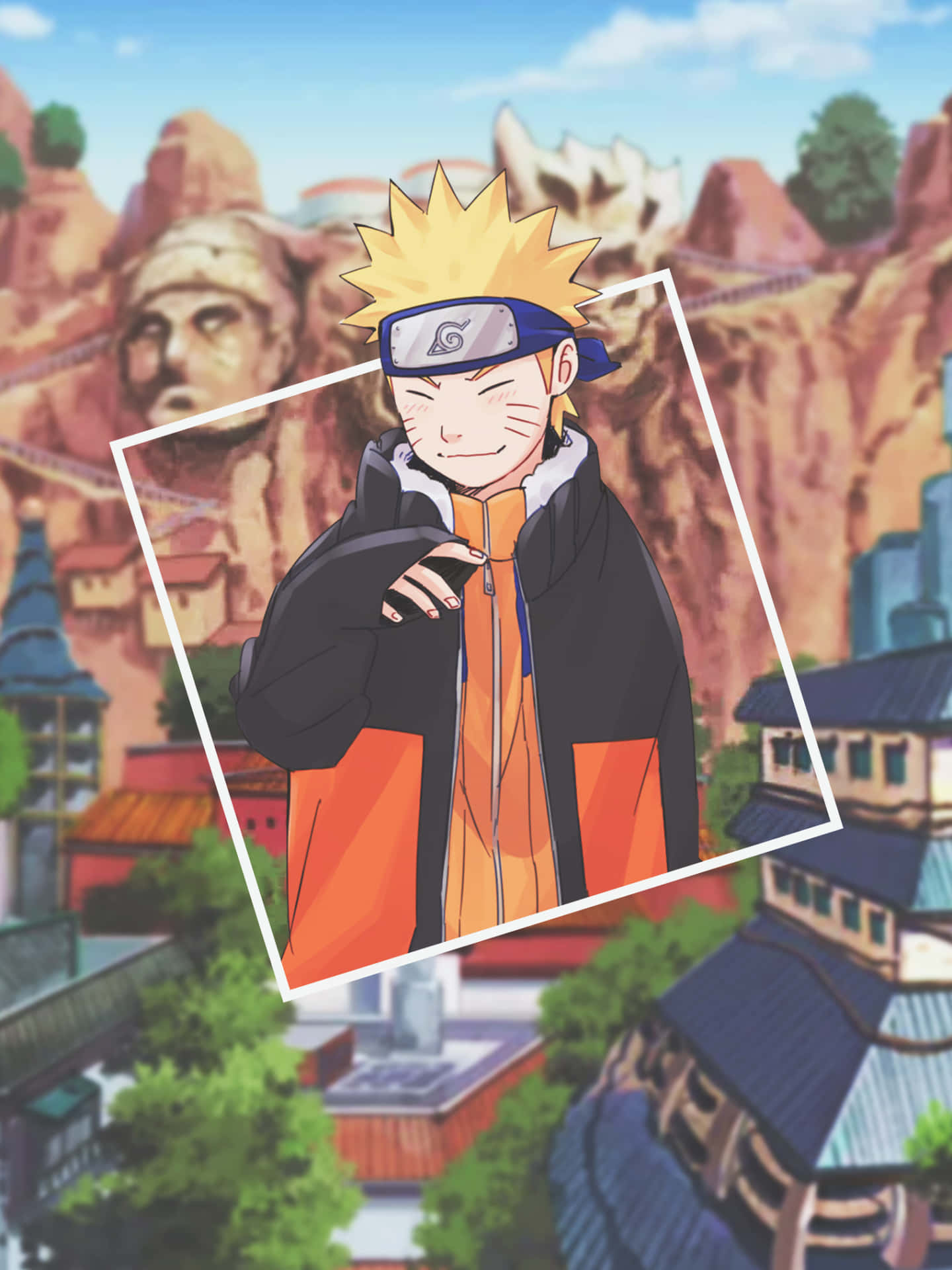 Sötuzumaki Naruto Och Konoha-byn. Wallpaper