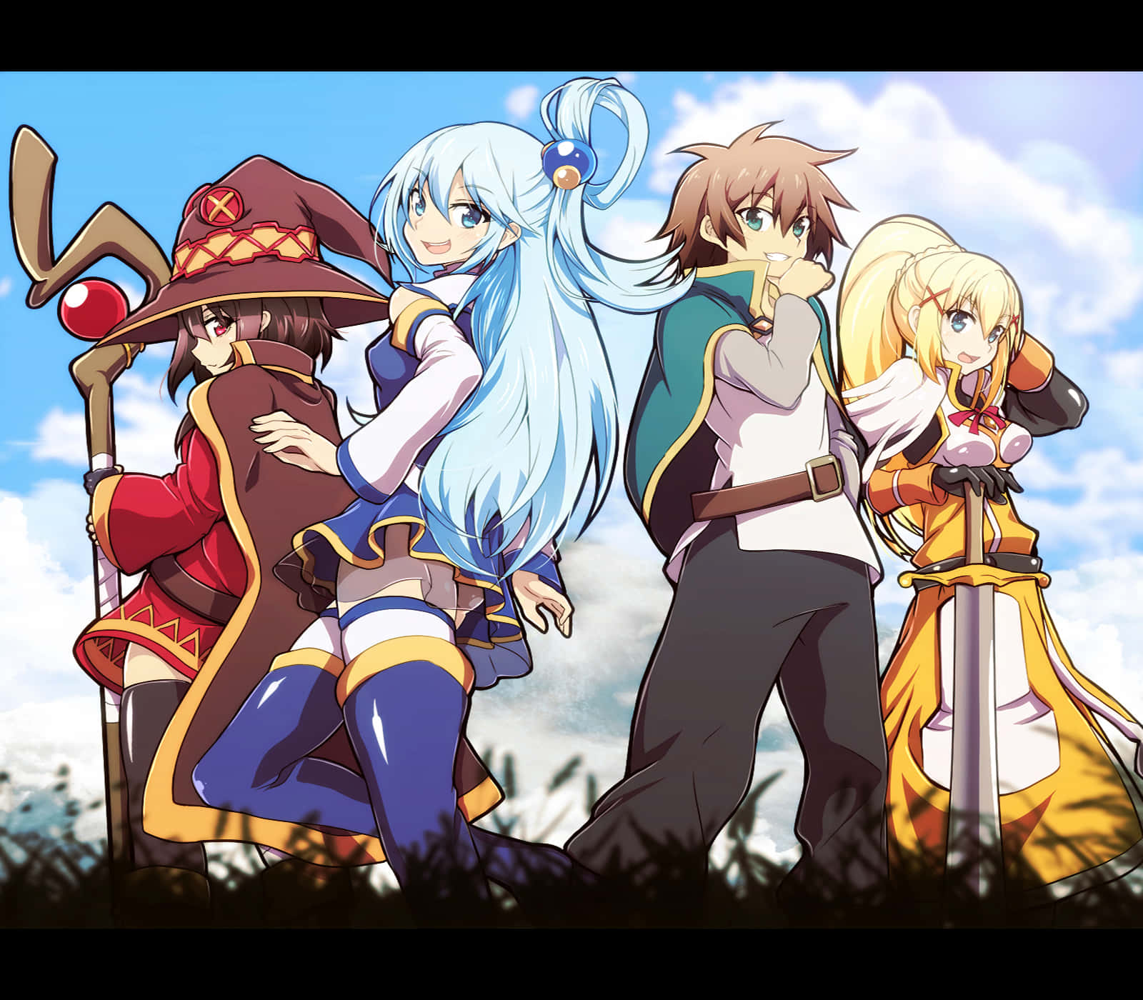 Download Enjoy the adventures of Kazuma, Aqua and the gang as they explore  KonoSuba! Wallpaper