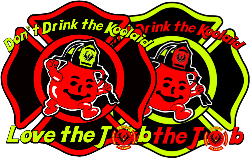 Kool Aid Man Firefighter Motivational Graphic PNG