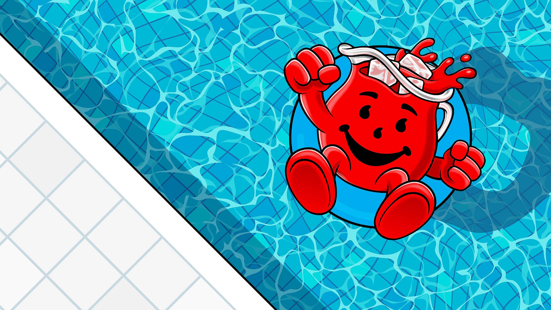 Kool Aid Man In Pool Wallpaper