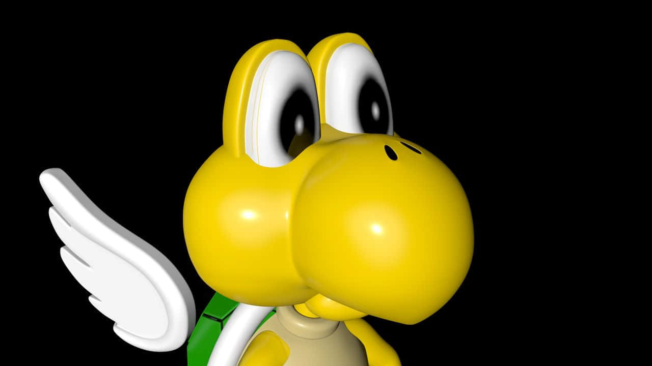 Koopa Troopa in action on a colorful background Wallpaper
