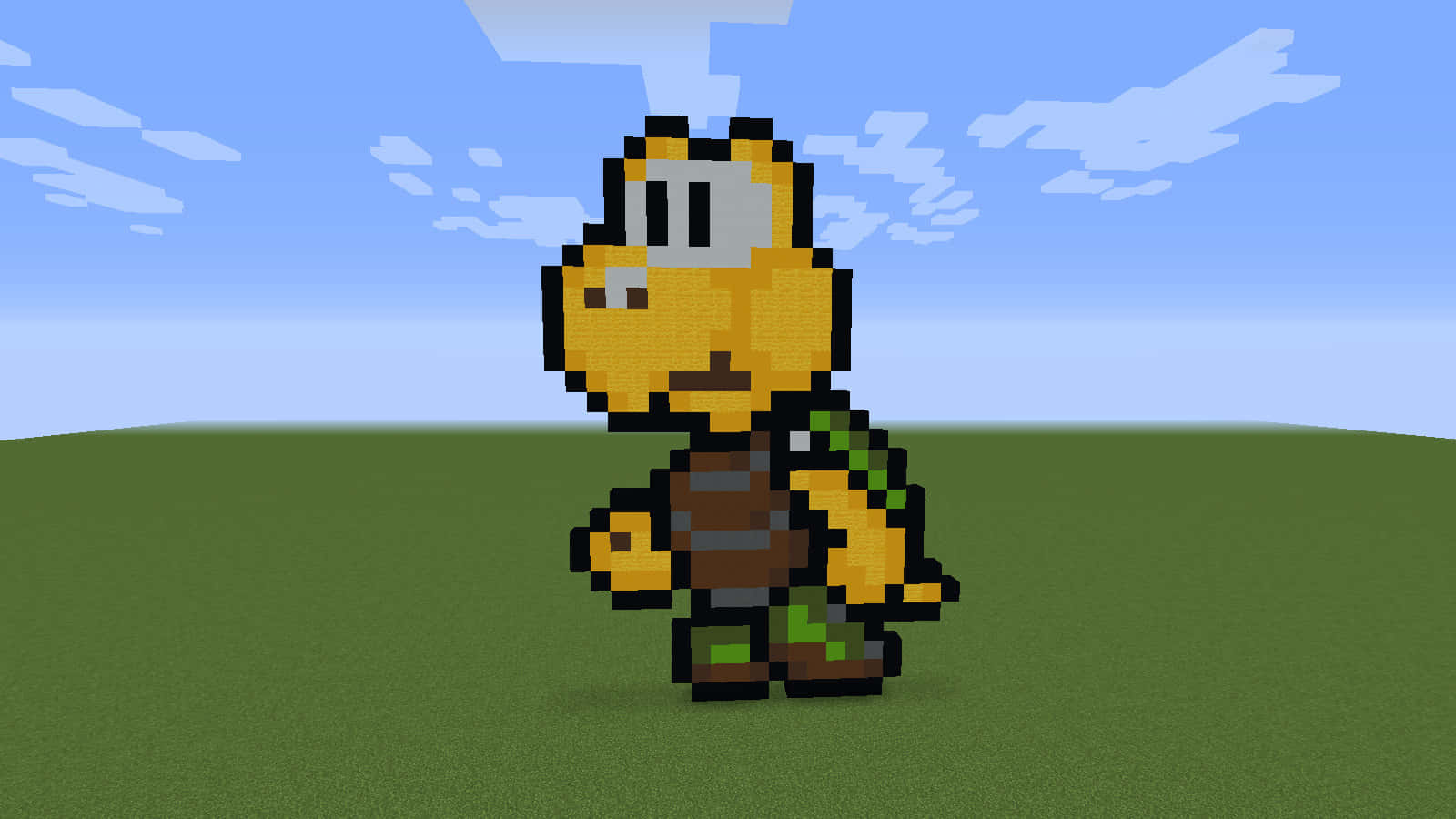Green Koopa Troopa standing ready in a colorful world Wallpaper