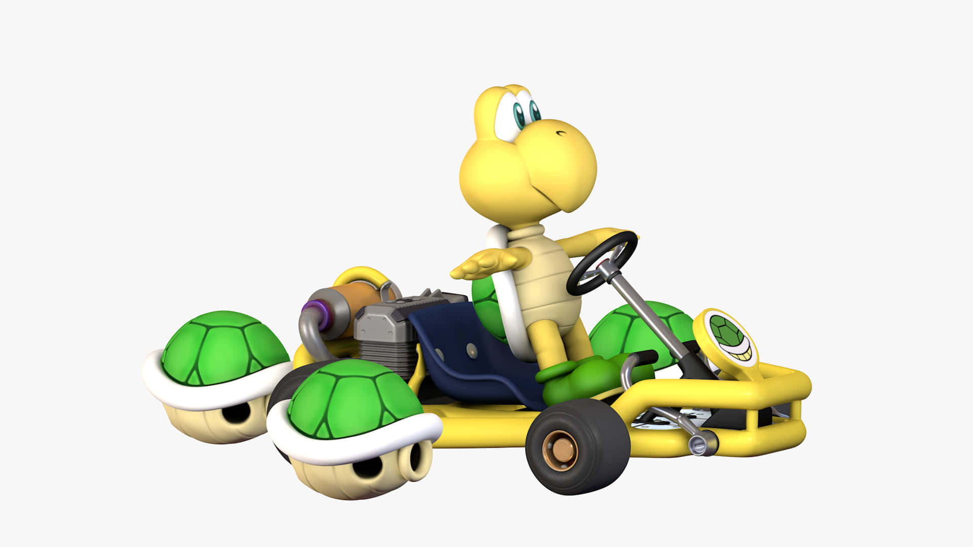 Colorful Koopa Troopa marching on a sunny day Wallpaper