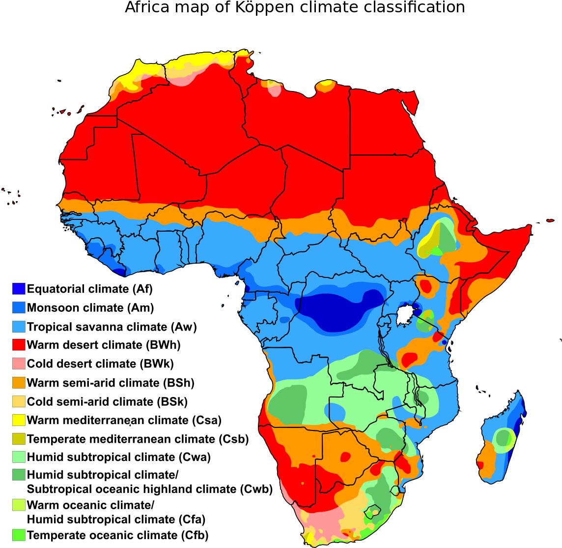 Koppen Climate Classification Map Africa PNG