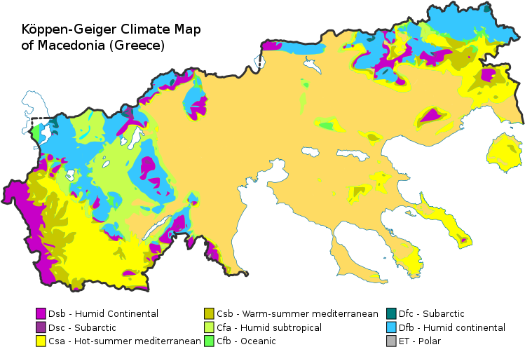 Koppen Geiger_ Climate_ Classification_ Map_ Macedonia_ Greece PNG