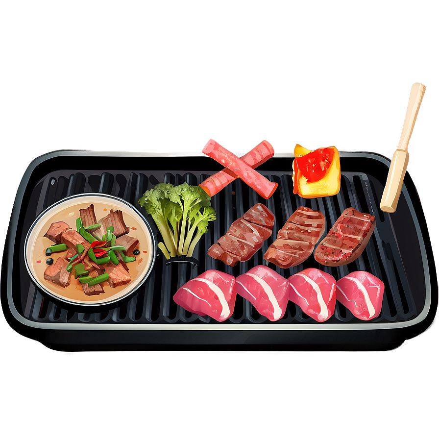 Korean Bbq Grill Table Setup Png 06242024 PNG