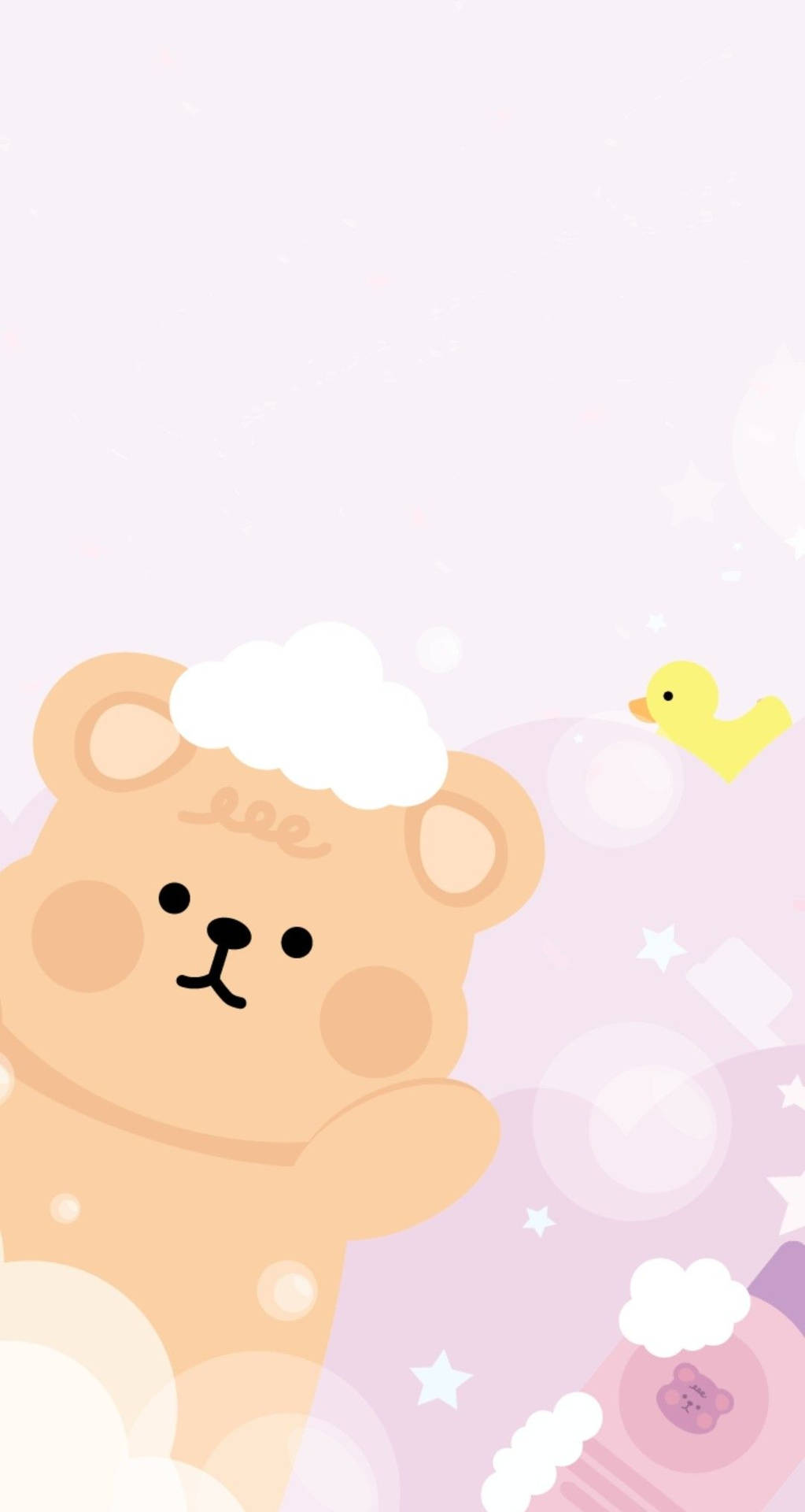 Korean Bear With Rubber Duck Background