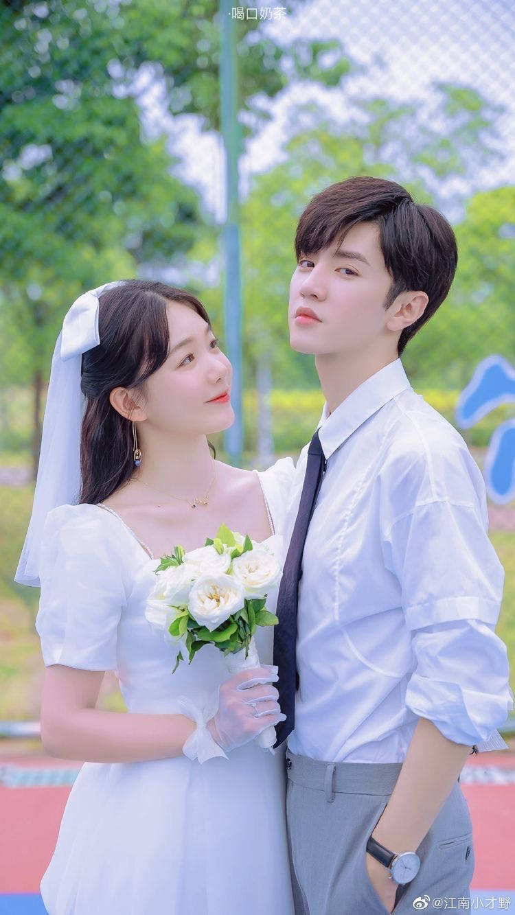Korean Couple Wedding Photo Wallpaper