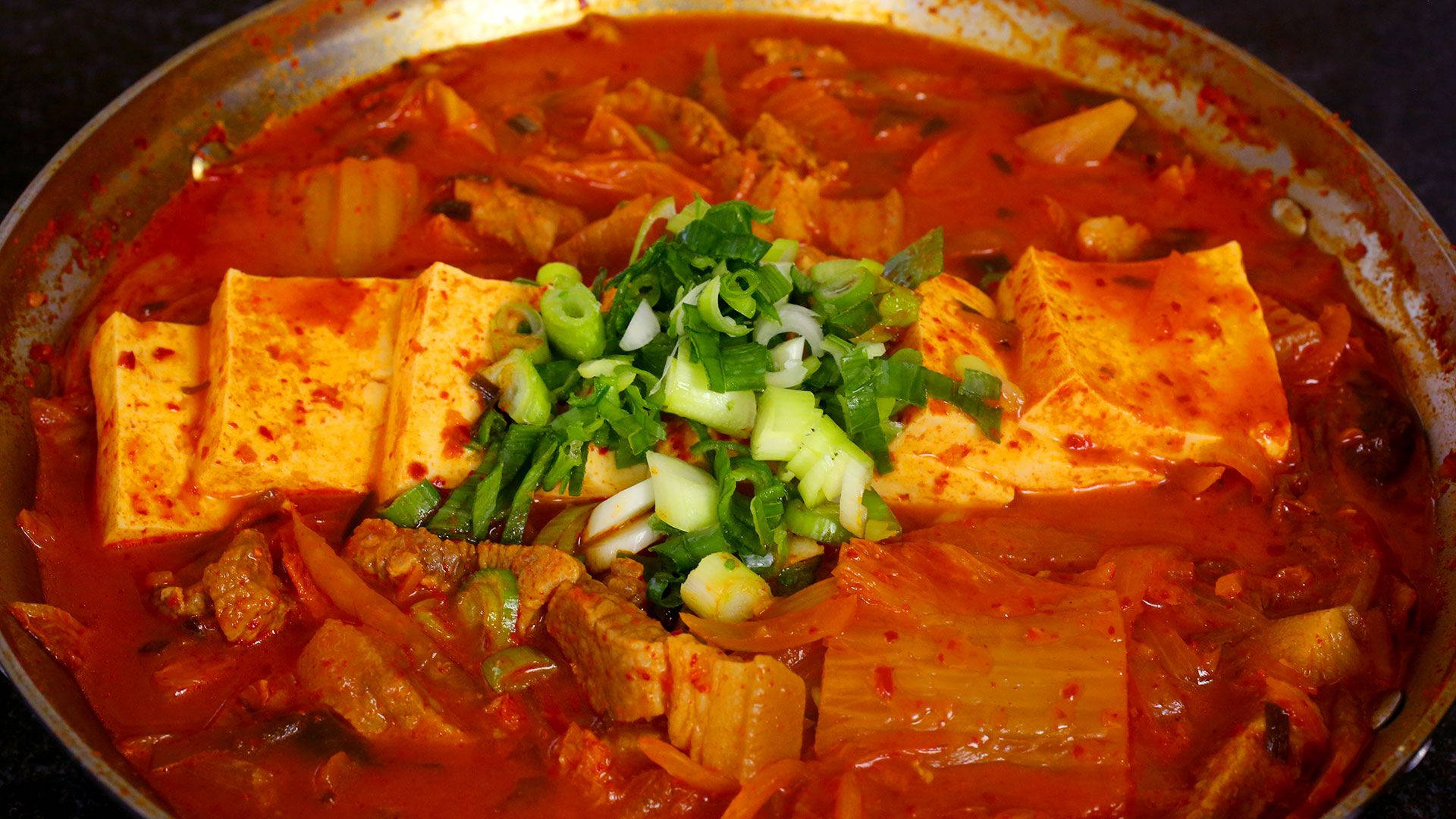 Autenticopiatto Coreano Di Kimchi Sfondo