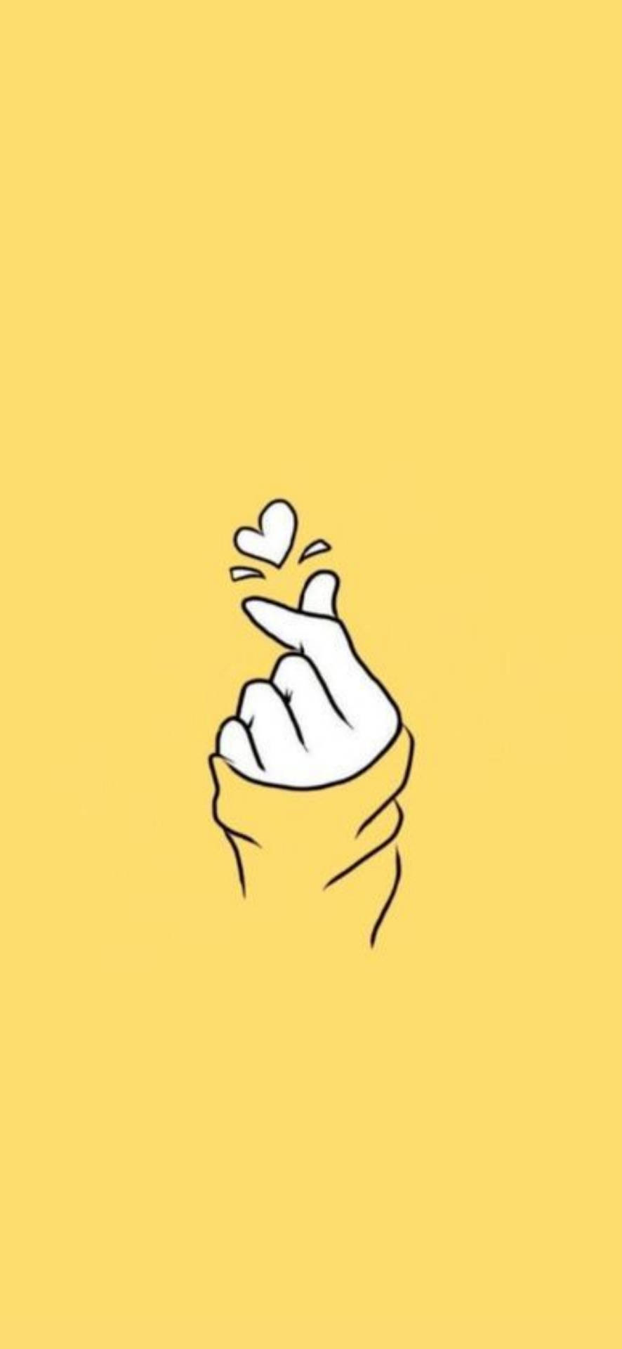 Download Korean Finger Heart Cute Iphone Wallpaper 