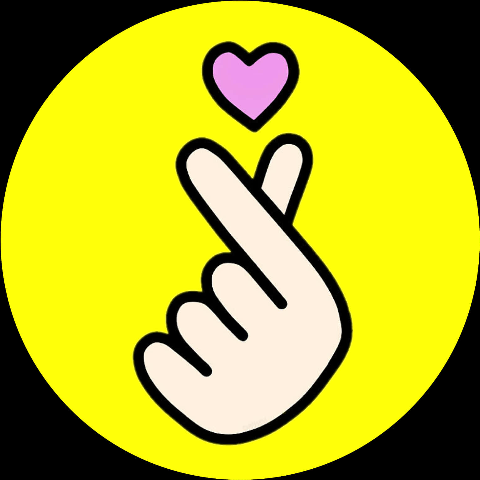 Korean Finger Heart Emoji PNG