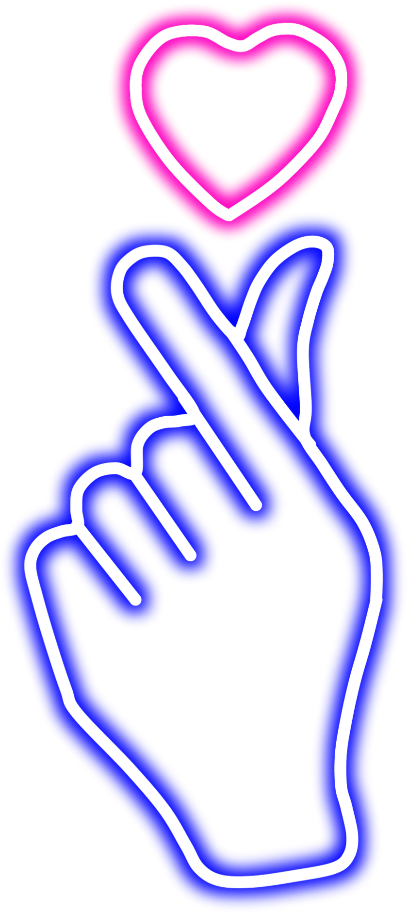 Korean Finger Heart Gesture Graphic PNG