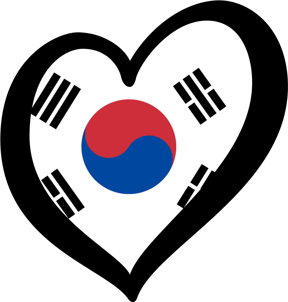 Korean Heart Flag Graphic PNG