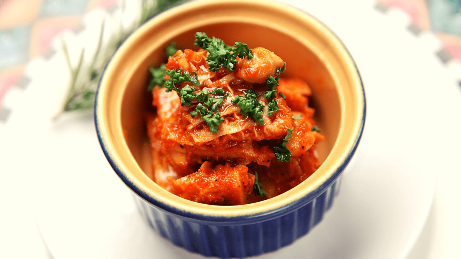Caption: Vibrant Traditional Korean Kimchi Dish Wallpaper