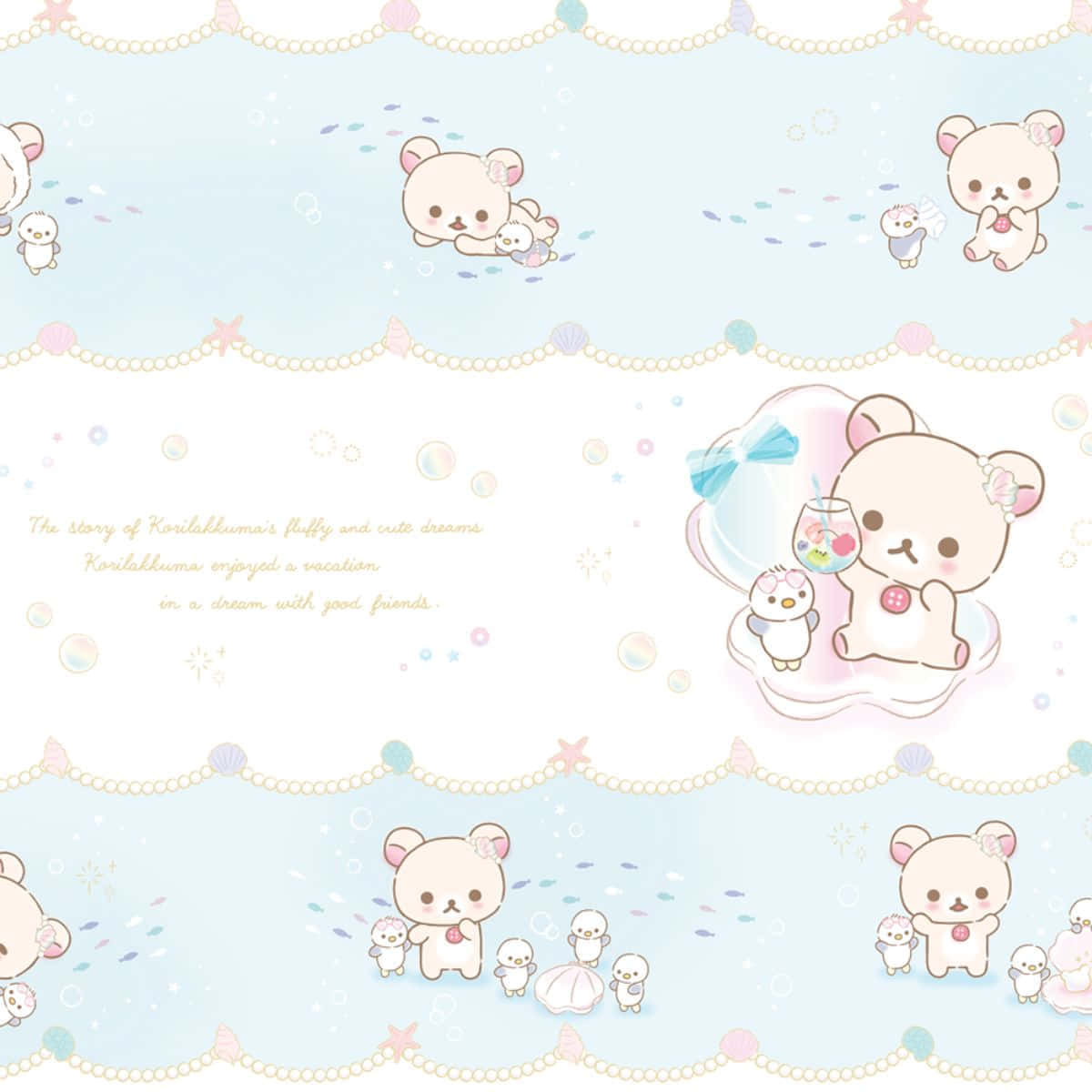 Korilakkuma Dreamy Adventure Pattern Wallpaper