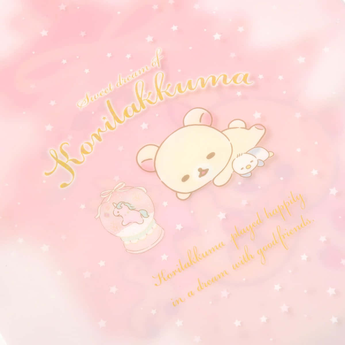 Korilakkuma Dreamy Pink Background Wallpaper