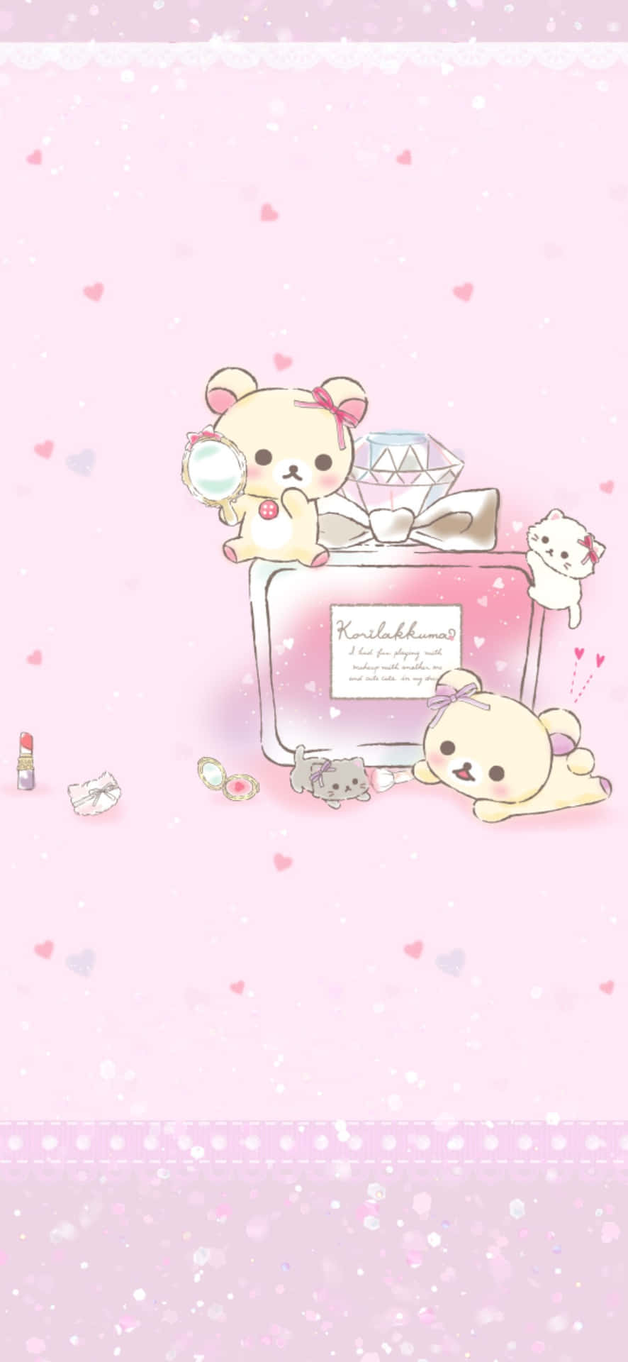 Korilakkumaand Friends Pink Background Wallpaper