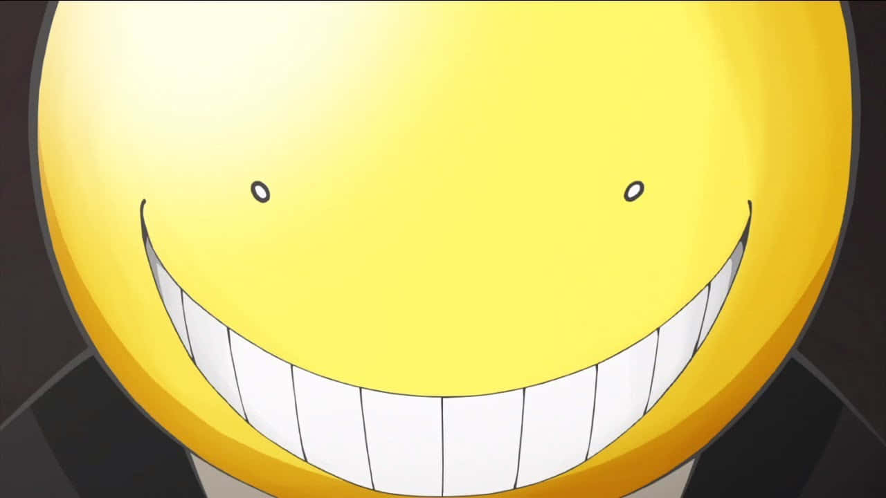 Koro Sensei smiling with an upbeat aura in a captivating wallpaper Wallpaper
