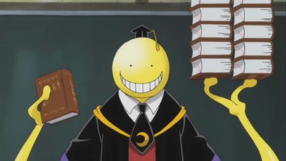 Koro Sensei smiles with an intriguing expression Wallpaper