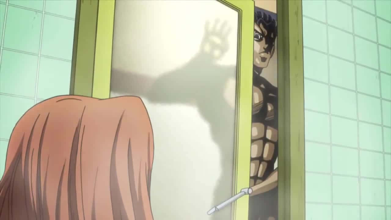 Kosaku Kawajiri In An Intense Scene From The Anime Jojo's Bizarre Adventure Wallpaper