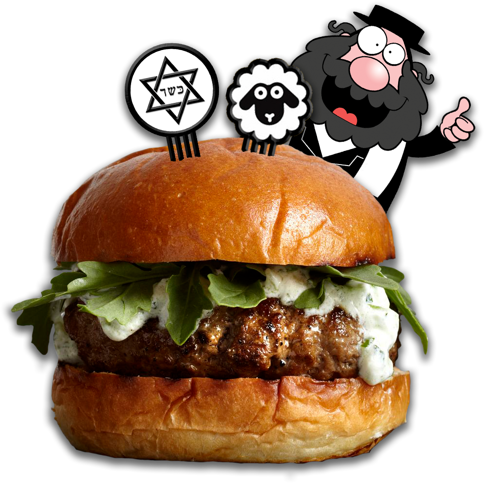 Kosher Certified Hamburger Cartoon Character PNG