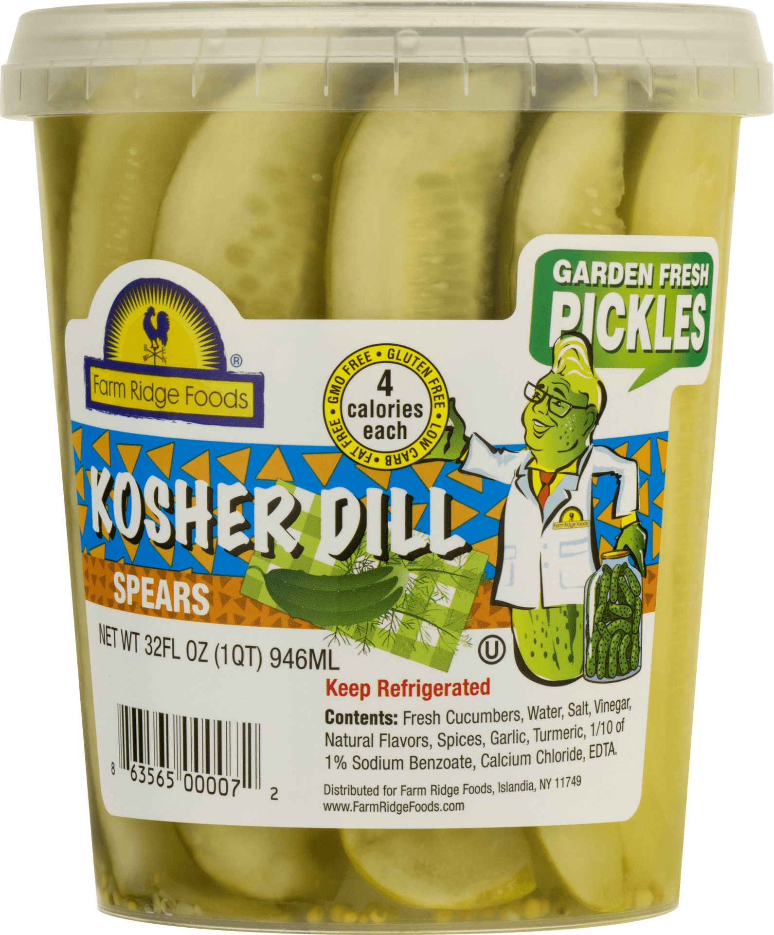 Kosher Dill Pickle Spears Container PNG