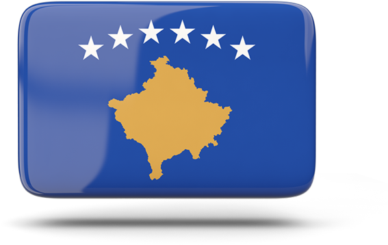 Kosovo Flag Button Graphic PNG