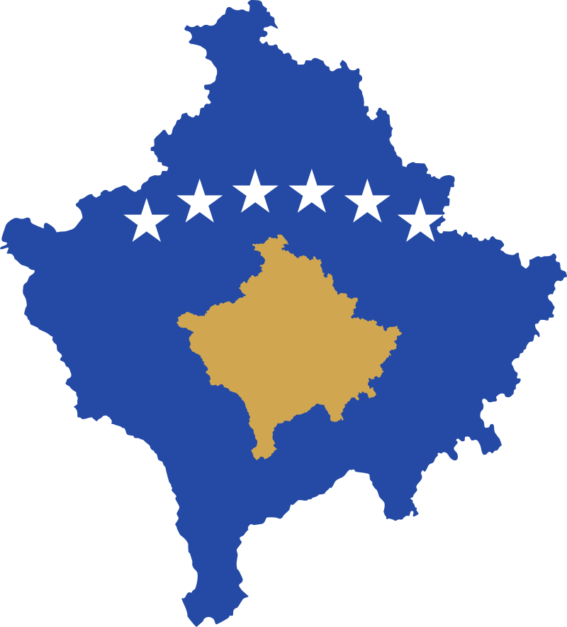 Kosovo Flag Map Graphic PNG