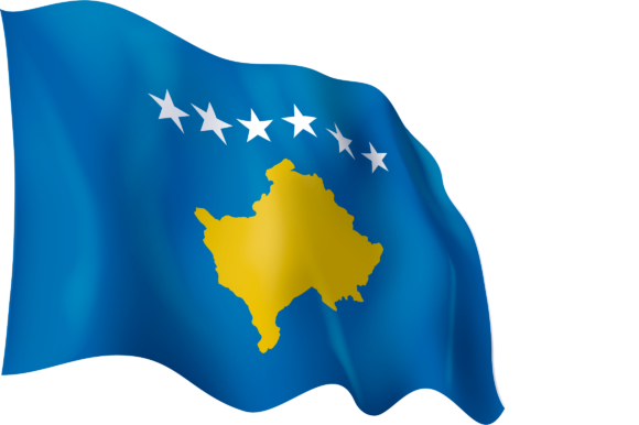 Kosovo Flag Waving PNG