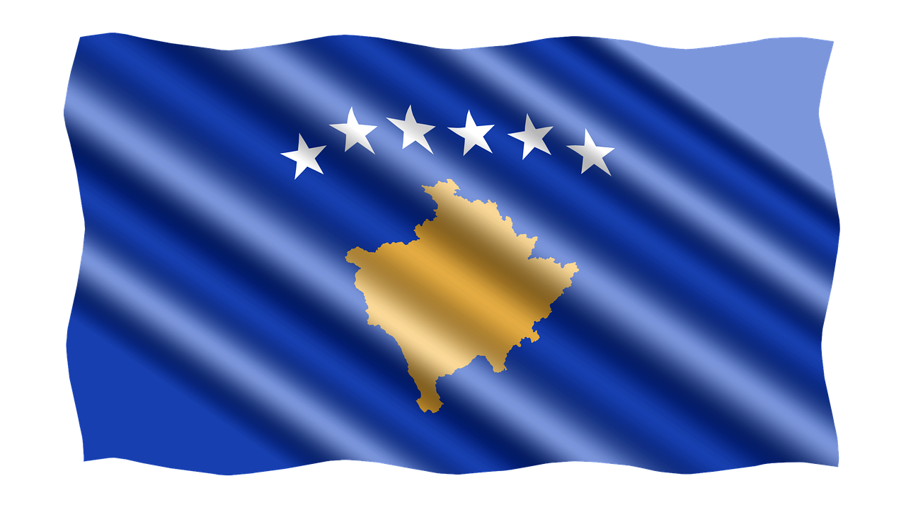 Kosovo Flag Waving PNG