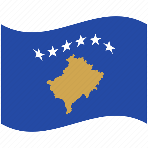 Kosovo Flag Waving PNG