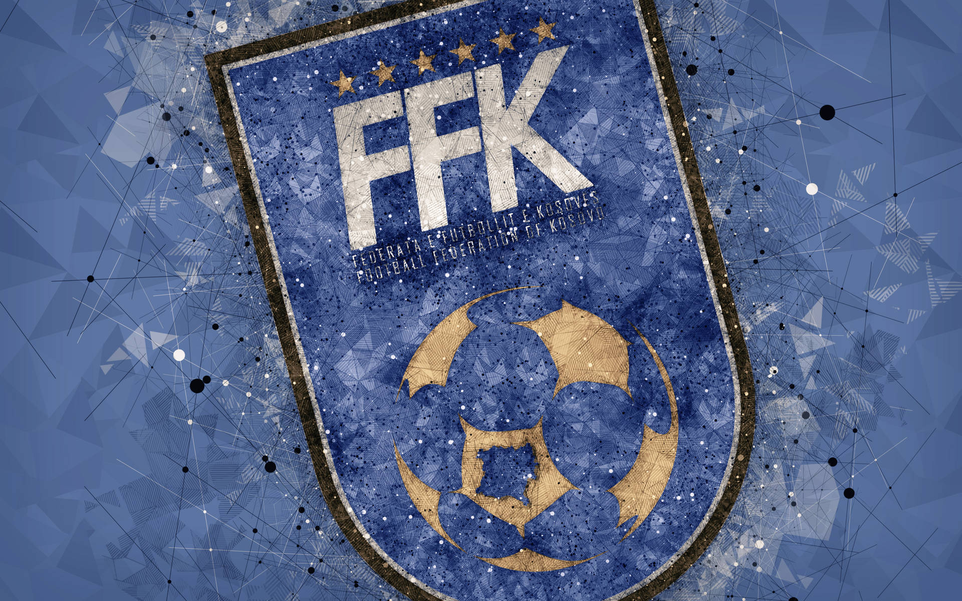 Kosovo Football Federation Blue Art Background