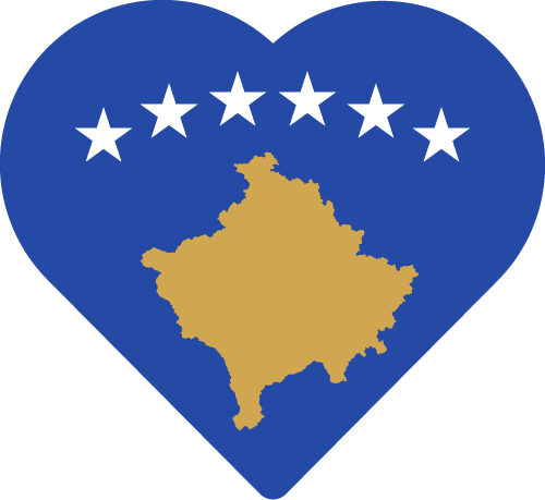 Kosovo Love Heart Flag PNG