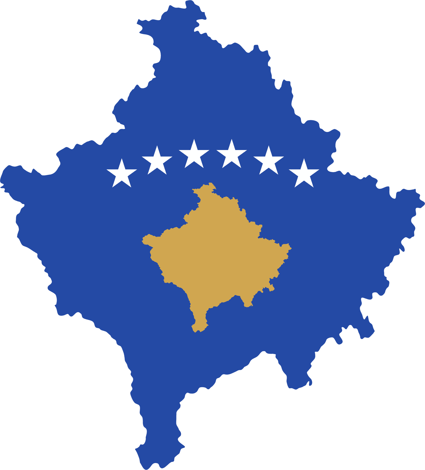 Kosovo Map Outlinewith Flag Design PNG