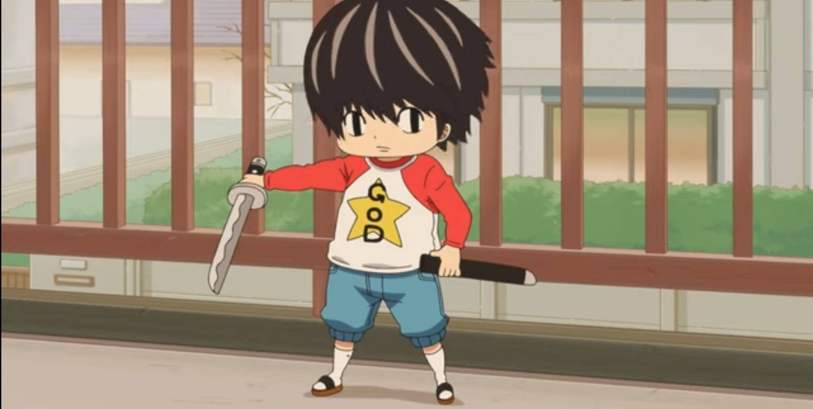 Kotaro Lives Alone Toy Sword Background