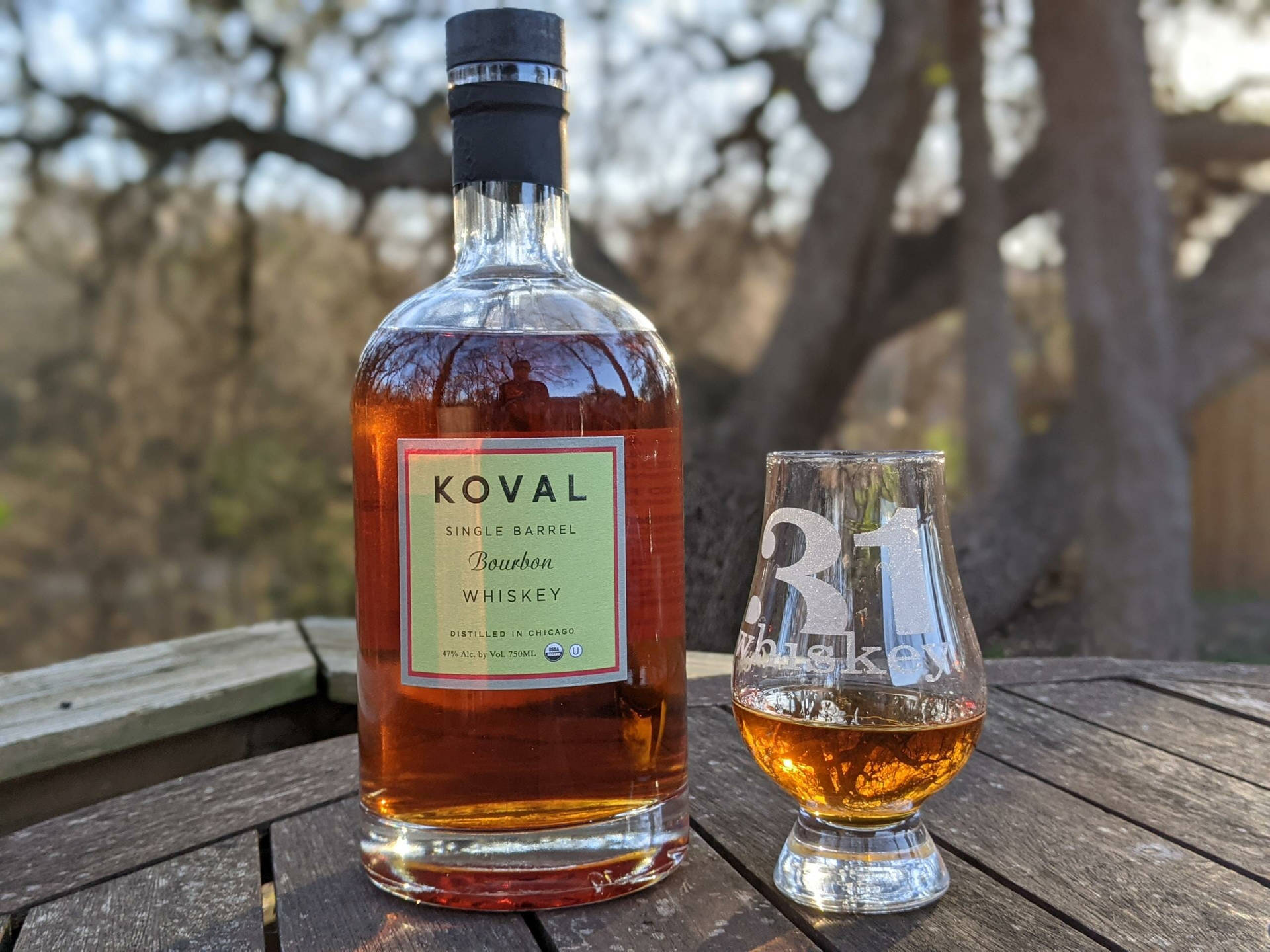 Koval Whiskey Bourbon Shot Background