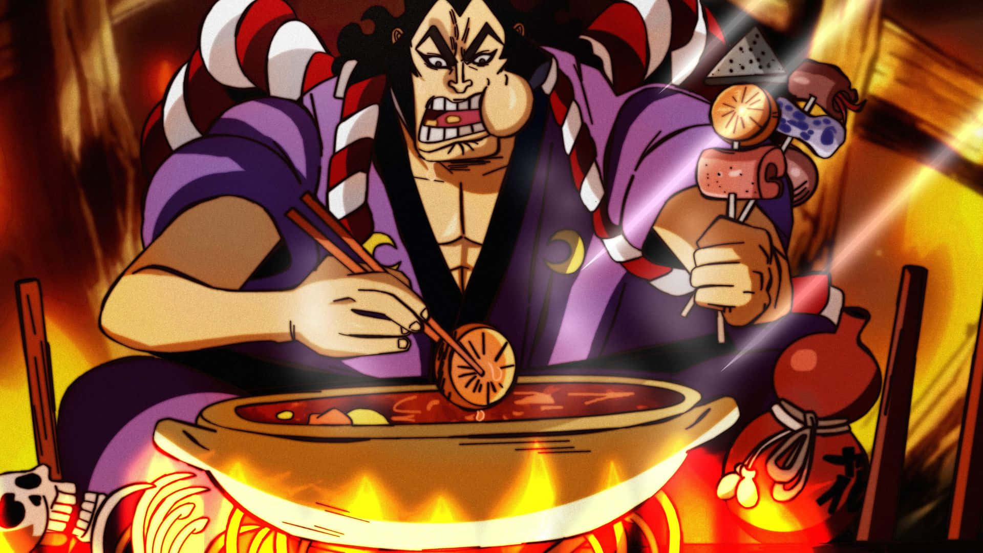 Character Portrait of Oden Kozuki from the One Piece Manga Series Wallpaper