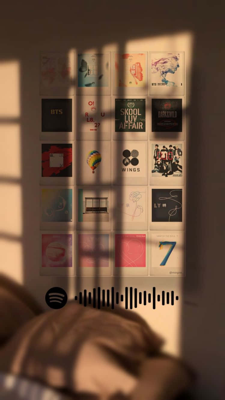 Kpop Albums Aesthetic Wall Display Wallpaper