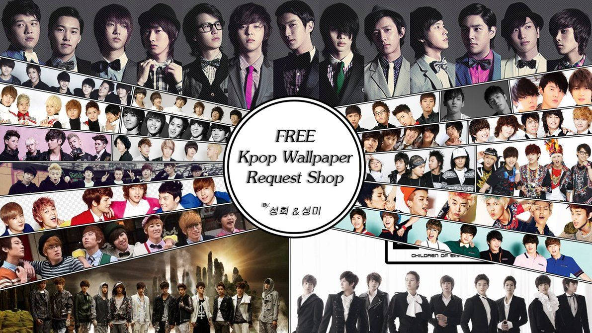 Kpop Boy Groups Collage Wallpaper