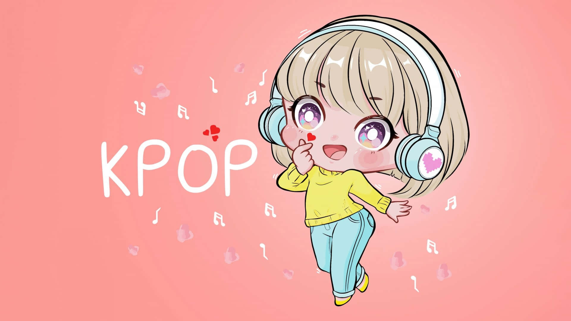 Kpop Fan Chibi Karakter Bakgrunn Bakgrunnsbildet