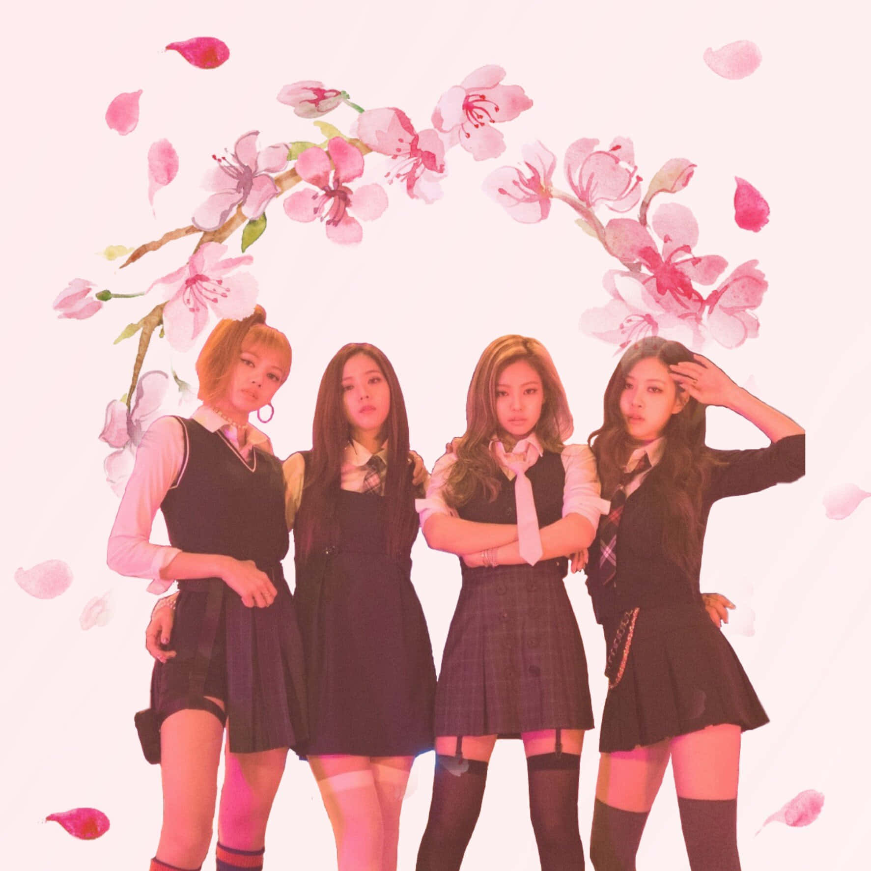 Cute Kpop Kawaii Wallpaper featuring Female K-pop Idols Wallpaper