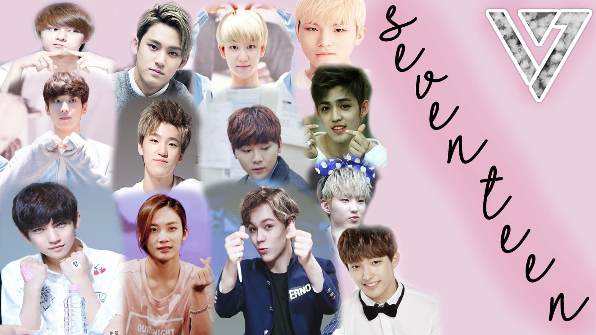 A Group Of People With The Word Seventeen Wallpaper