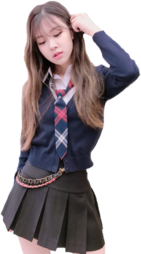 Kpop Star Schoolgirl Outfit PNG