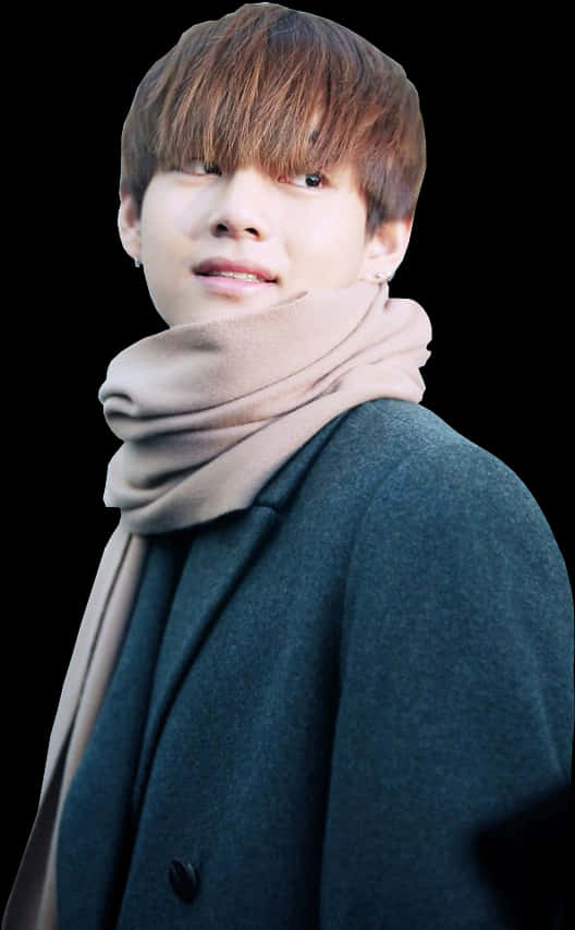 Kpop Starin Scarfand Coat PNG