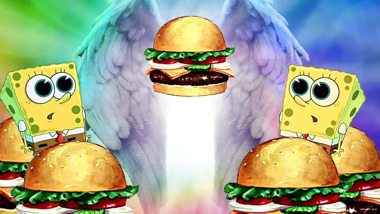 "A Delicious Krabby Patty Served on a Plate with a Side of Secret Sauce" Wallpaper