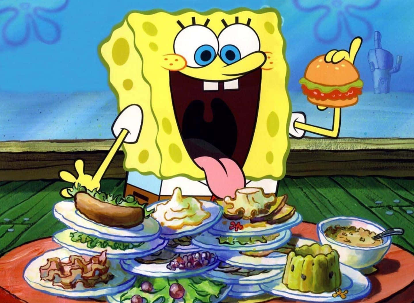 Delicious Krabby Patty on display at The Krusty Krab Wallpaper