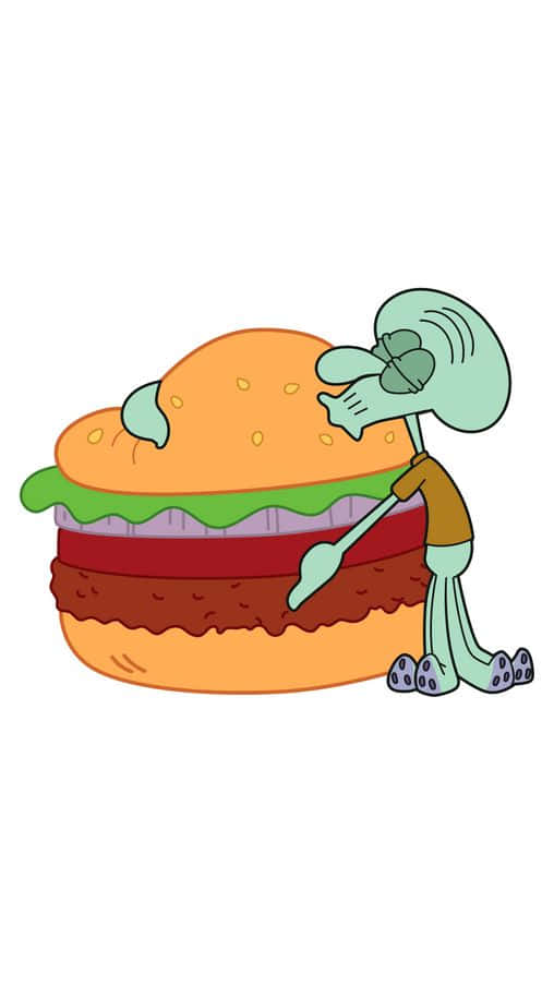 Delicious Krabby Patty on a Plate Wallpaper