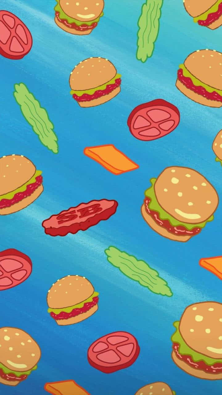 Caption: Delicious Krabby Patty Burger Wallpaper