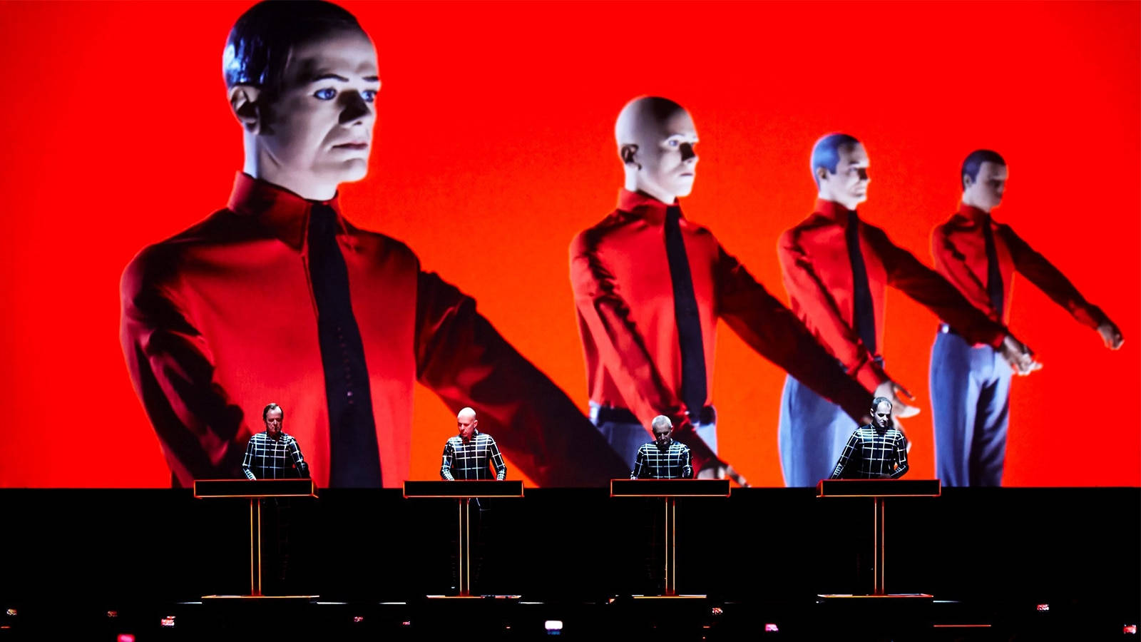 Kraftwerk Røde Kloner - Et oprindeligt mønster uddrag af klon design med røde og creme farver. Wallpaper